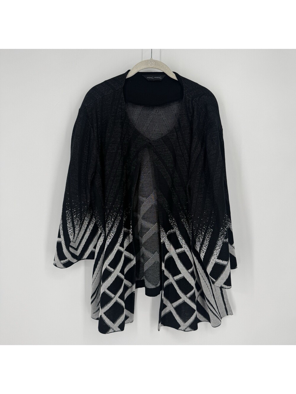 Ming Wang poncho sweater womens 2x/3x black white  oversized relaxed fall plus